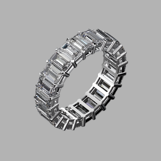 Zirconia baguette eternity ring