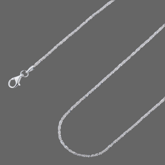 925 Sterling Silver 2.5mm Twisted Margarita Rock Chain